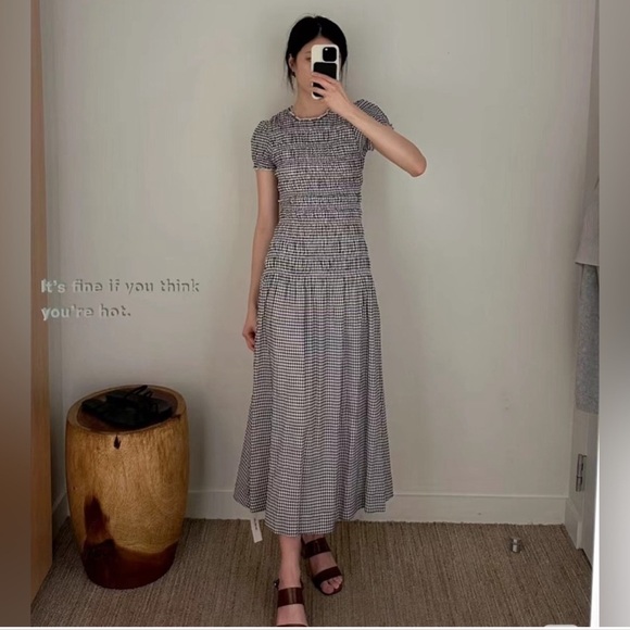 Reformation Kiria Dress In Remy Check, brand new, never worn, no flaws. - Picture 7 of 16